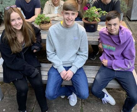 Sixth Formers in Courtyard Garden