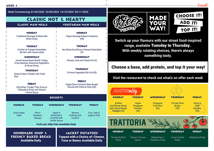 Menu sep 25 2